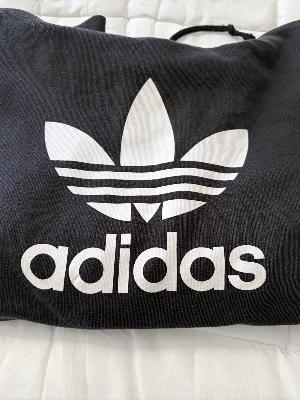 adidas Black Hoodie with White Trefoil Logo